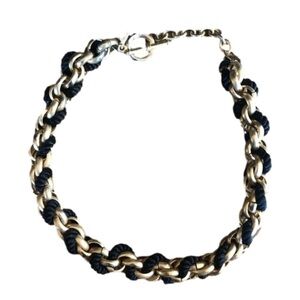 Casual Corner braided gold chain & rope necklace
